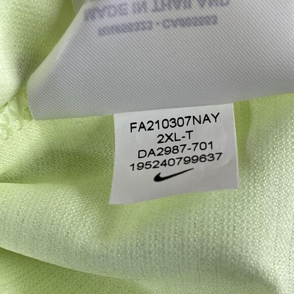 Nike Dri-FIT Polo Shirt Mens 2XL Tall Lime Green Printed Golf Swoosh DA2987-701 - Picture 7 of 10